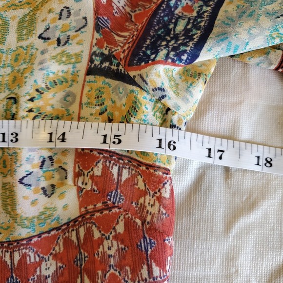 𝅺Band of Gypsies Boho multi color Sheer tunic XS - Picture 6 of 8